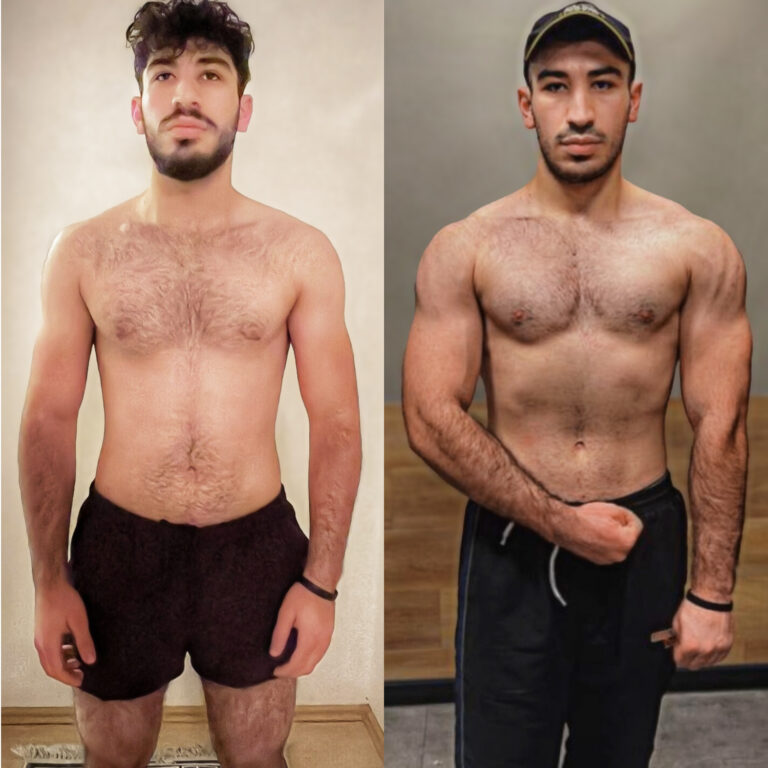 Vorher-nachher-Transformation eines Body-Mission-Klienten