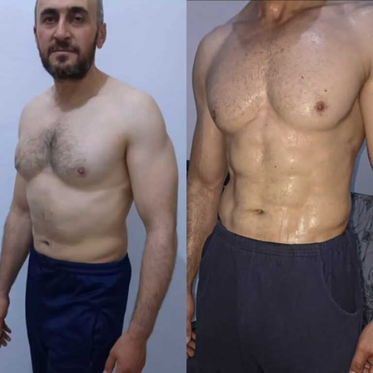 Vorher-nachher-Transformation eines Body-Mission-Klienten