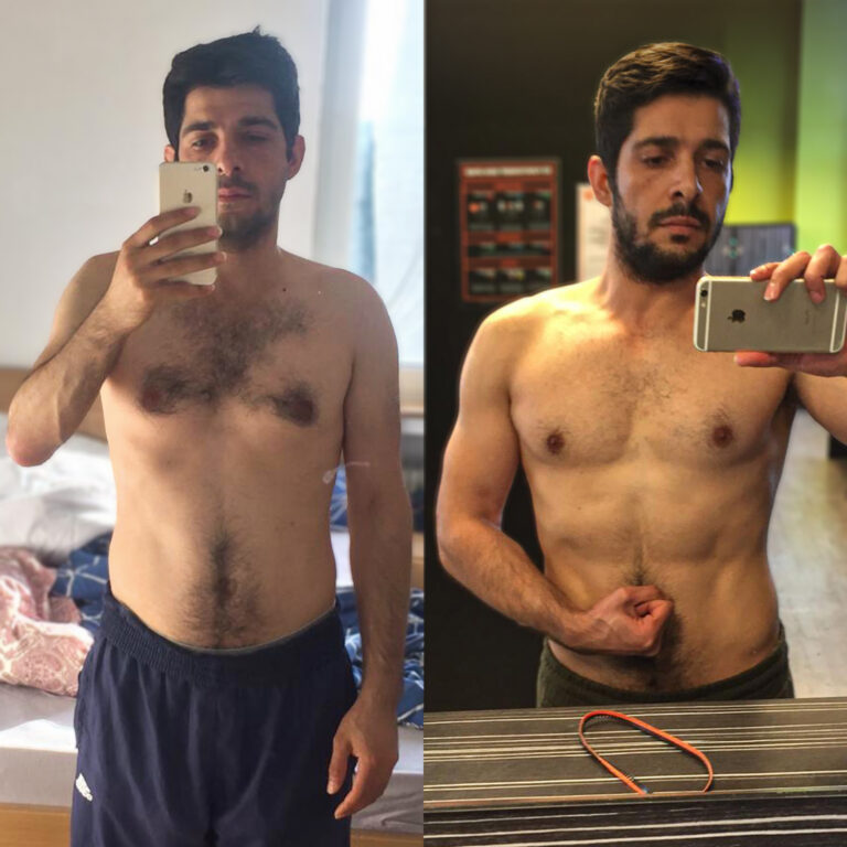 Vorher-nachher-Transformation eines Body-Mission-Klienten