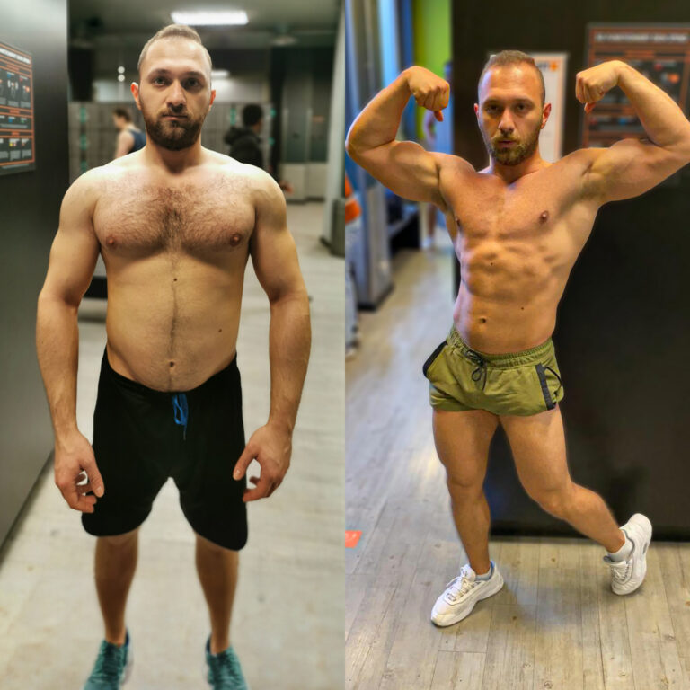 Vorher-nachher-Transformation eines Body-Mission-Klienten