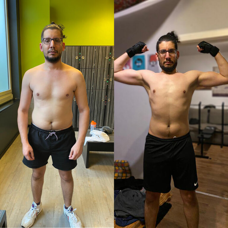 Vorher-nachher-Transformation eines Body-Mission-Klienten