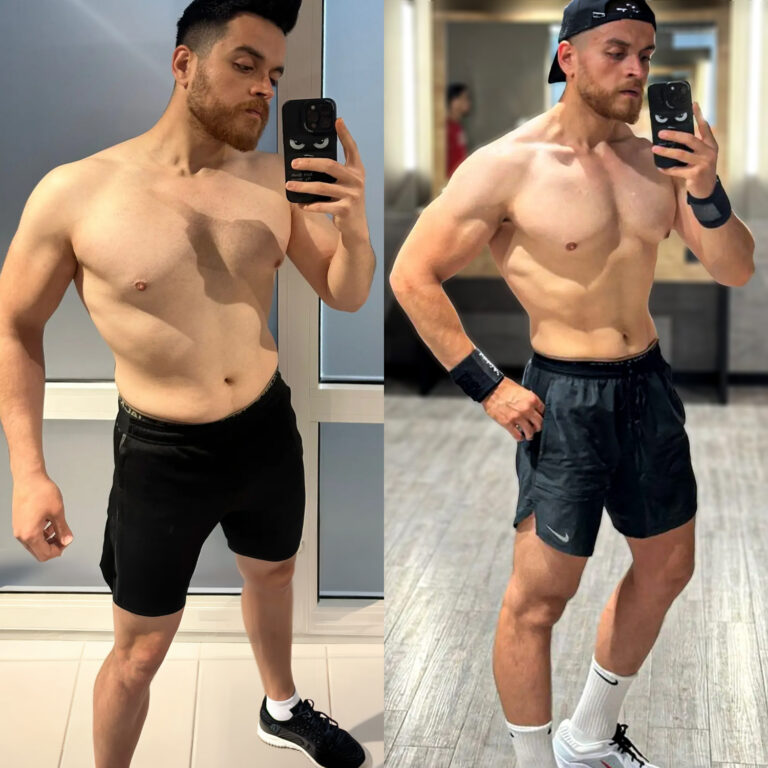 Vorher-nachher-Transformation eines Body-Mission-Klienten